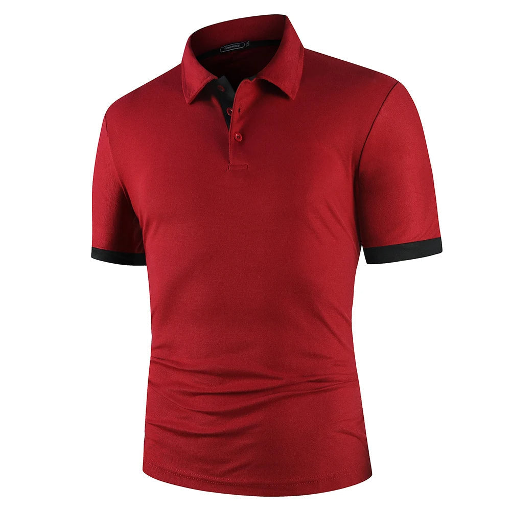 Herren Blaues Polo-Shirt mit kurzen Ärmeln – Leichtes Sommeroberteil