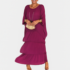Langes Maxi-Kleid mit Rundhalsausschnitt – Leichter, fließender Sommerstil