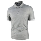 Herren Blaues Polo-Shirt mit kurzen Ärmeln – Leichtes Sommeroberteil