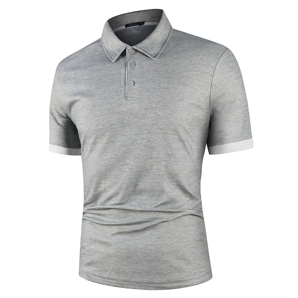 Herren Blaues Polo-Shirt mit kurzen Ärmeln – Leichtes Sommeroberteil