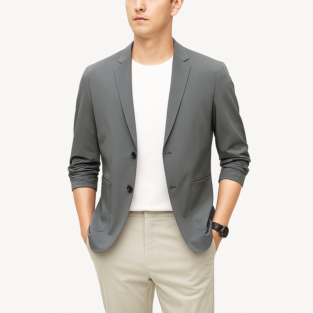 Herren Leichter Sommerblazer – Ungefütterte Leinenmischung Jacke