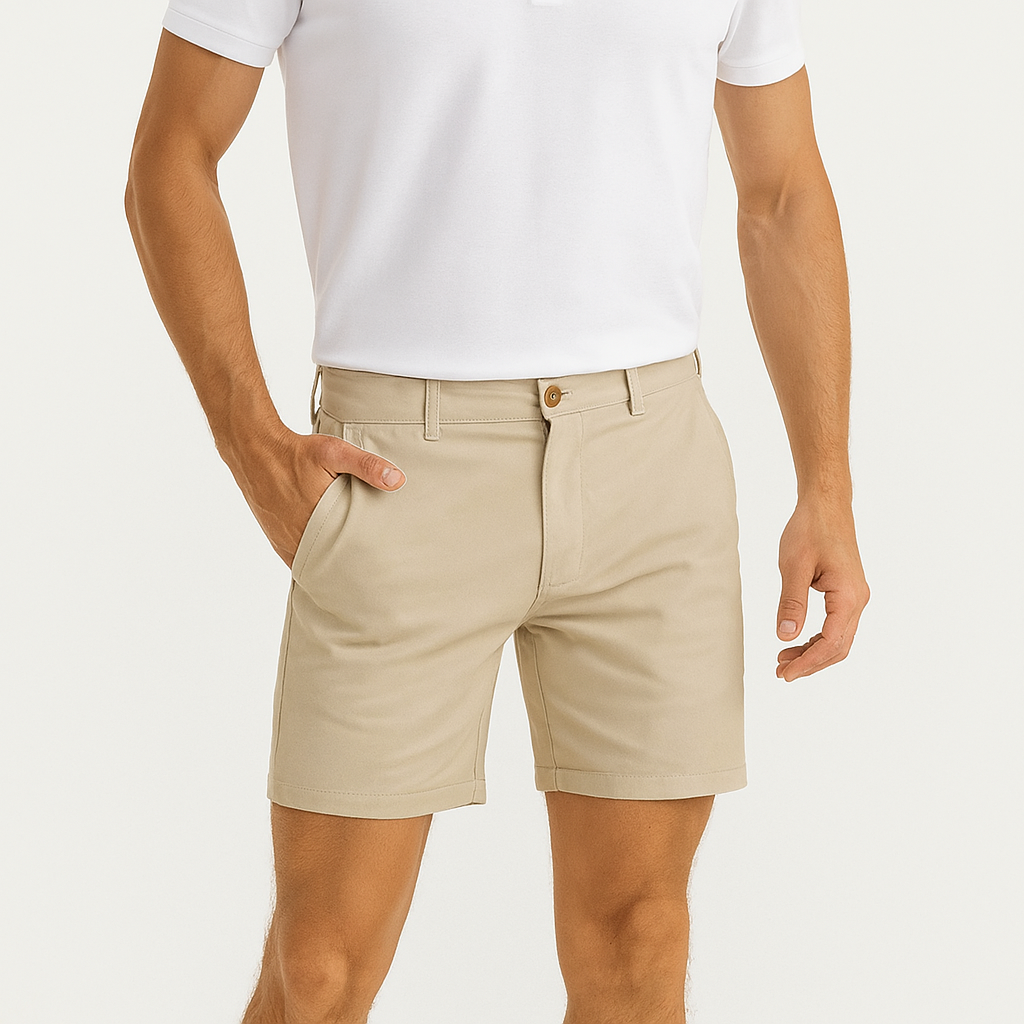 Herren Stretch-Baumwoll-Chino-Shorts – Leichter Sommer-Smart-Style