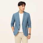 Herren Leichter Sommerblazer – Ungefütterte Leinenmischung Jacke
