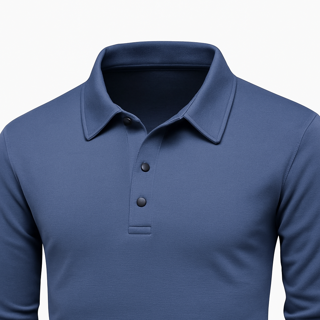 Herren-Langarm-Poloshirt – Strickpullover mit Kragen