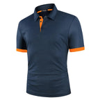 Herren Blaues Polo-Shirt mit kurzen Ärmeln – Leichtes Sommeroberteil