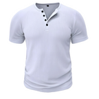 Herren Muskelbetontes Henley T-Shirt – Kurzarm Slim Fit Freizeitshirt