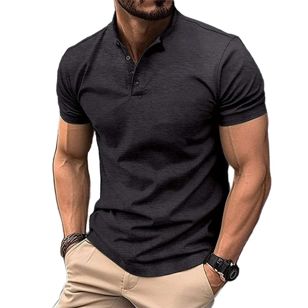Herren-Poloshirt mit Knopfleiste – Kurzarm-Sommer-Casual-Oberteil