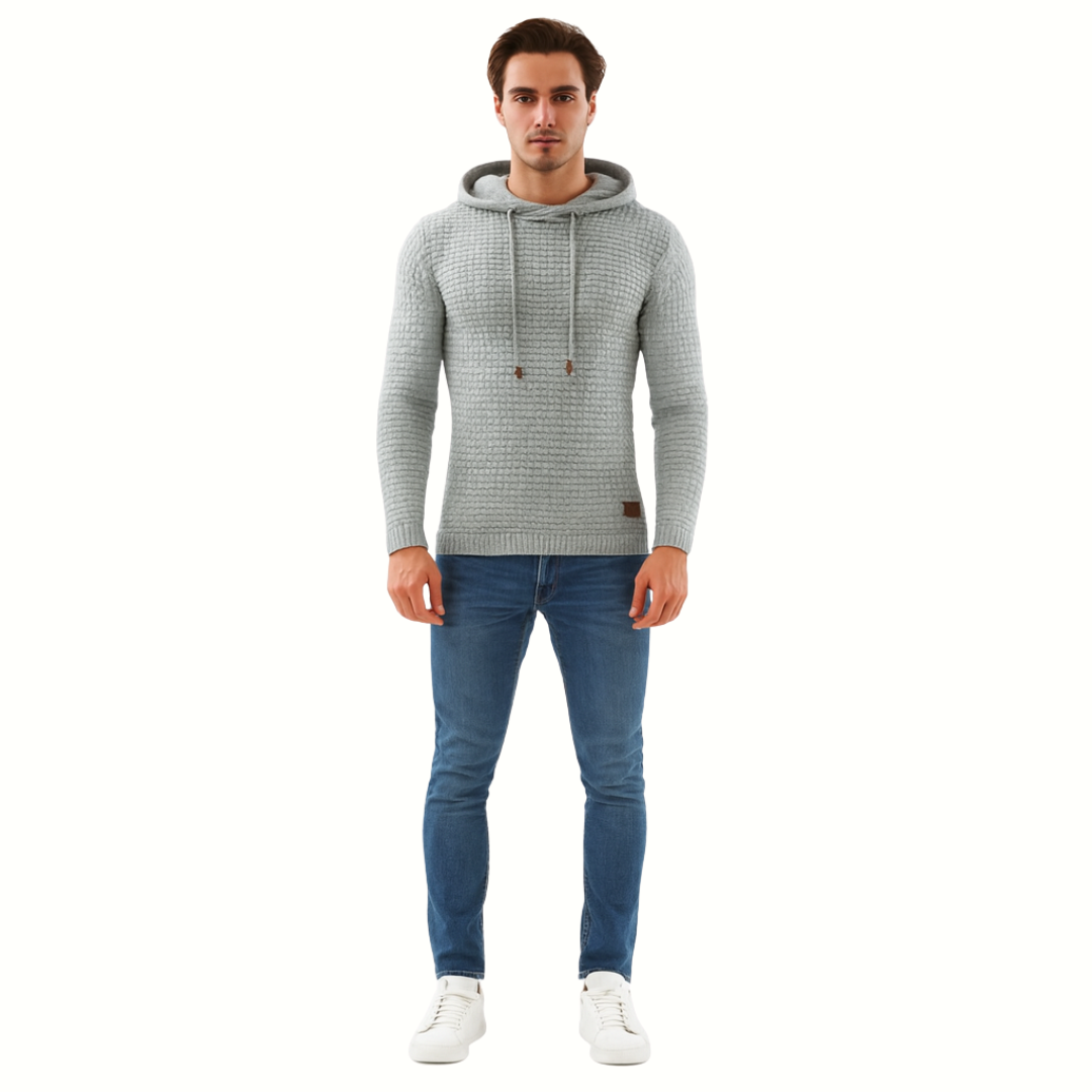 Herren Casual Hoodie – Alltagspullover mit Kordelzugkapuze