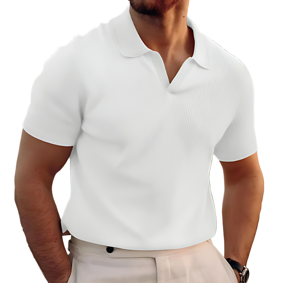 Herren V-Ausschnitt Polohemd – Kurzarm Sommer Casual Top