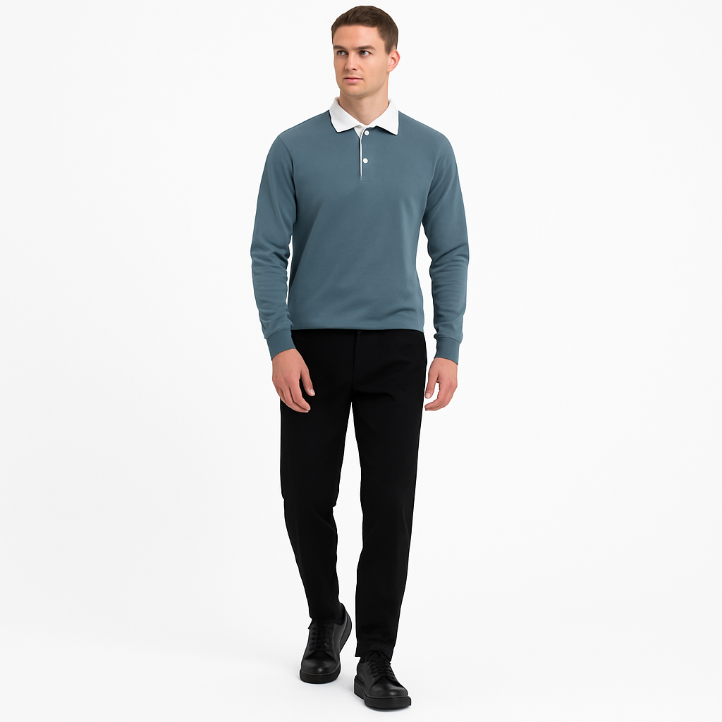 Herren Polo Pullover – Langarm Stricktop für smart-casual Outfits