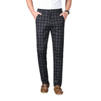 Herren Graue Kariert Slim Fit Hose – Smarte Arbeitskleidung