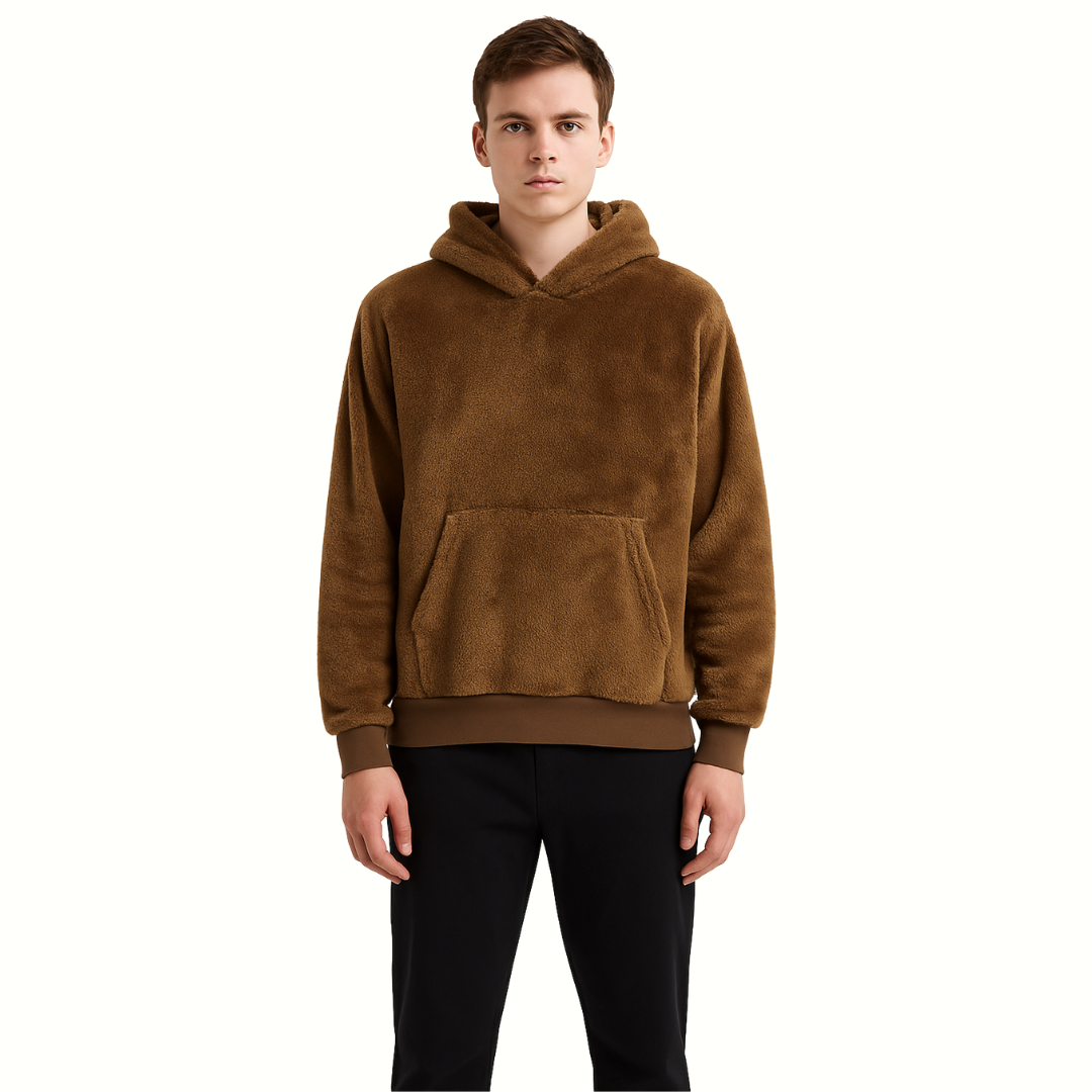Herren Fleece-Hoodie – Lässiger Pullover mit Kängurutasche