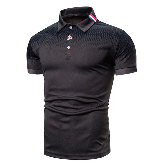 Herren-Kurzarm-Poloshirt – Klassischer Rippkragen Sommeroberteil