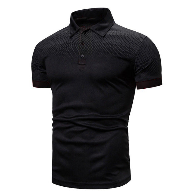 Herren-Kurzarm-Poloshirt – Klassischer Rippkragen Sommeroberteil
