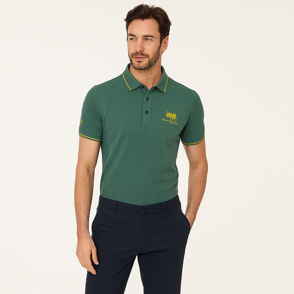 Herren Luxus Baumwoll-Polo-Shirt – Nevio Weiche Atmungsaktive Passform