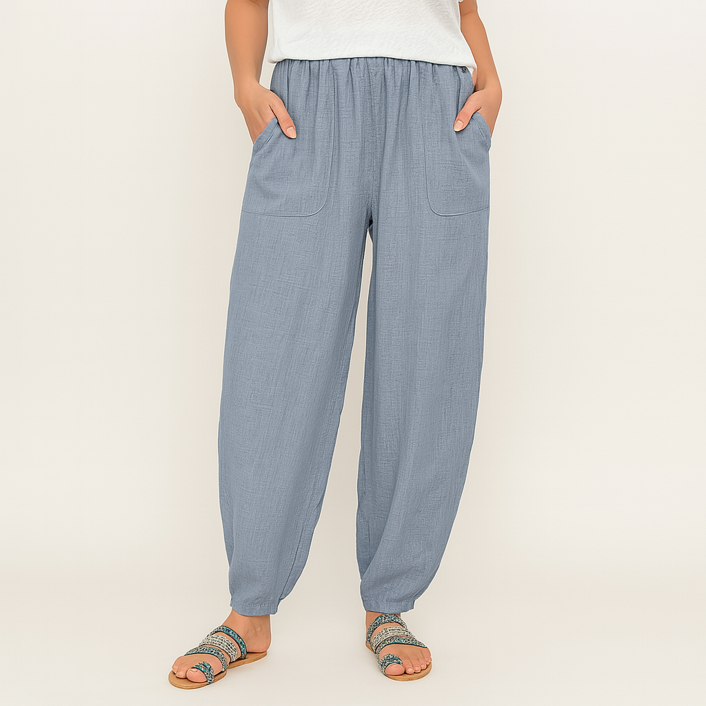 Baumwoll-Leinen Harem-Hosen – Weitbeinige Sommer-Casual-Hose