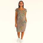 Damen Entspanntes Rundhals-Midi-Kleid – Leicht & mit Taschen