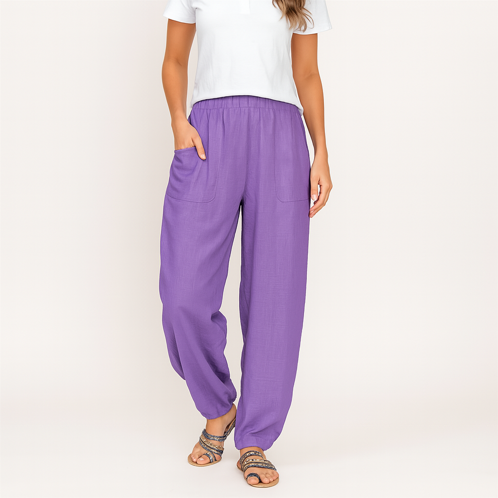 Baumwoll-Leinen Harem-Hosen – Weitbeinige Sommer-Casual-Hose
