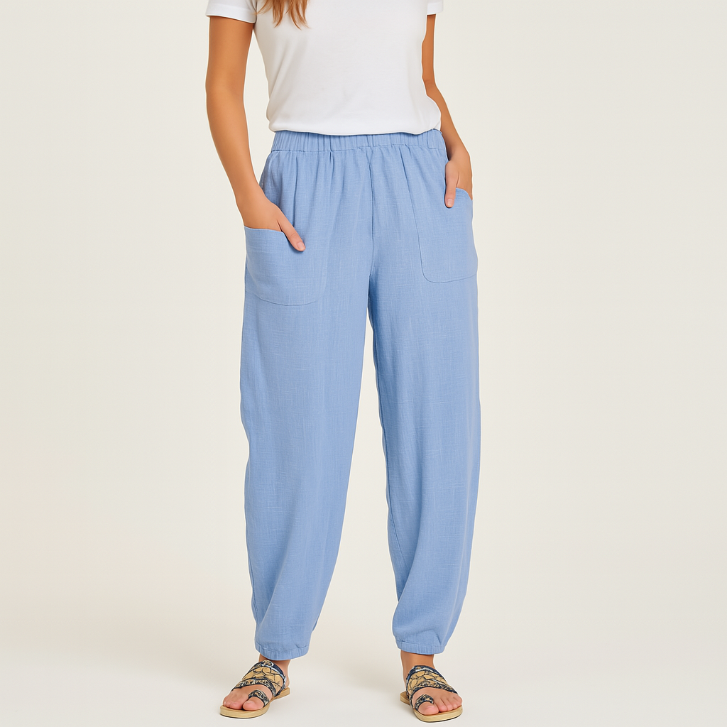 Baumwoll-Leinen Harem-Hosen – Weitbeinige Sommer-Casual-Hose