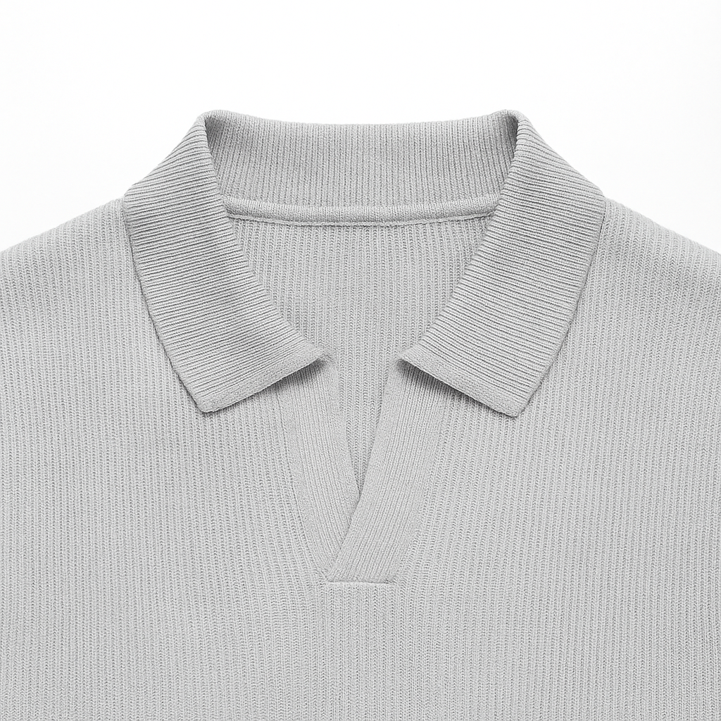 Herren V-Ausschnitt Polohemd – Kurzarm Sommer Casual Top