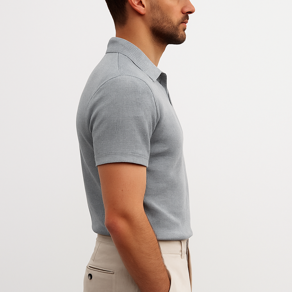 Herren V-Ausschnitt Polohemd – Kurzarm Sommer Casual Top