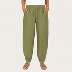 Baumwoll-Leinen Harem-Hosen – Weitbeinige Sommer-Casual-Hose