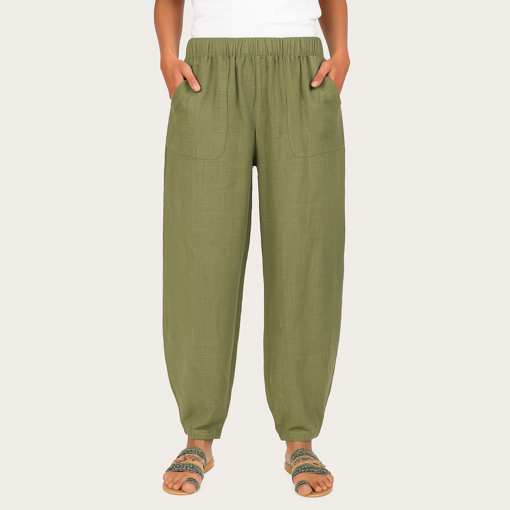 Baumwoll-Leinen Harem-Hosen – Weitbeinige Sommer-Casual-Hose