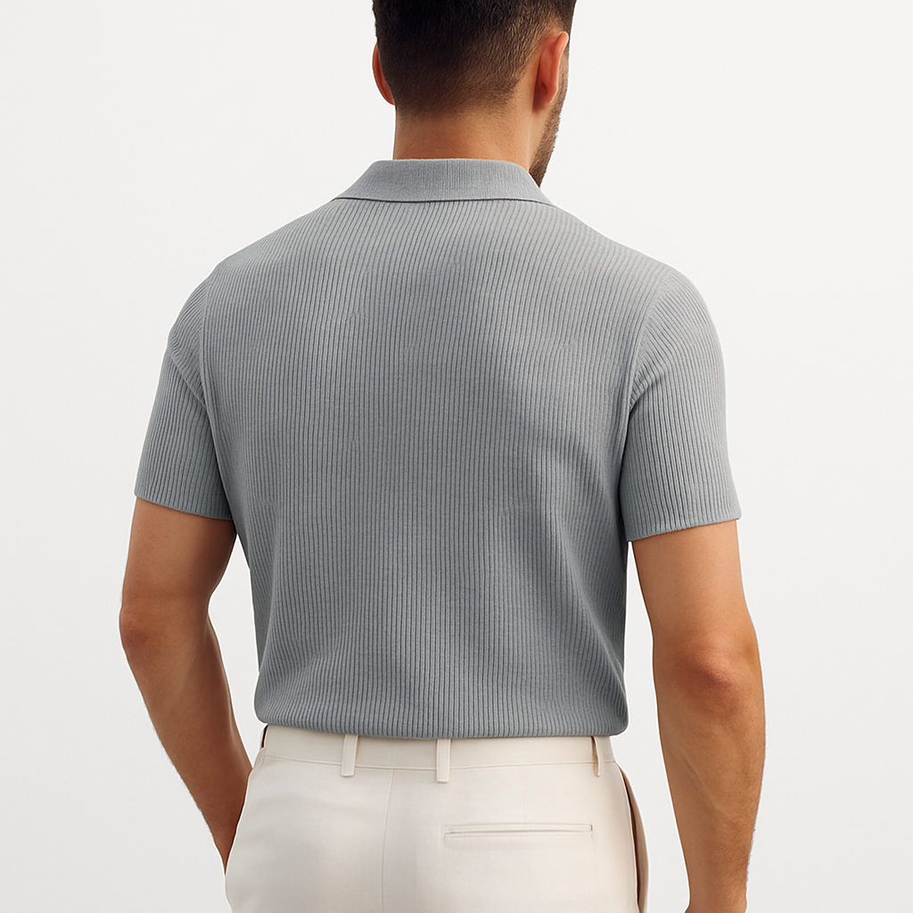 Herren V-Ausschnitt Polohemd – Kurzarm Sommer Casual Top