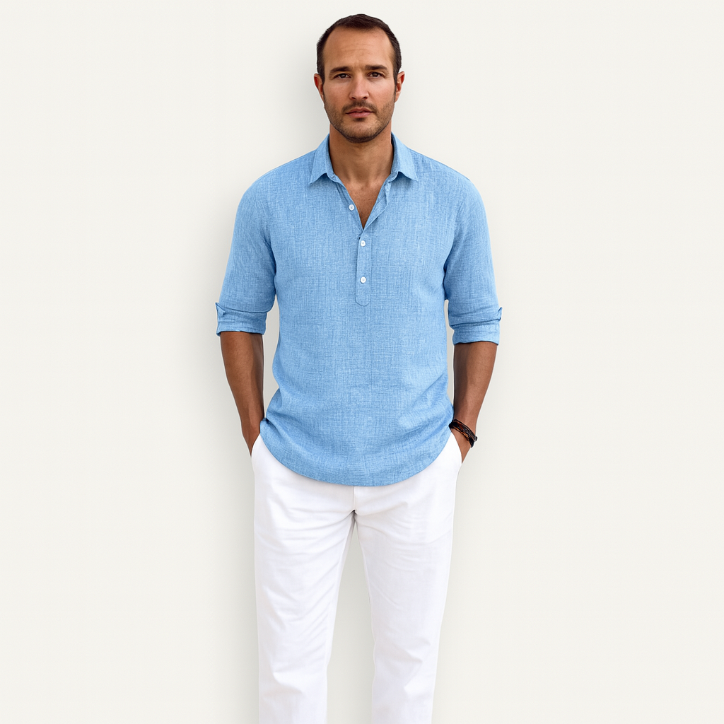 Herren Leinenhemd – Leichtes Kurzarmshirt mit Relaxed Fit