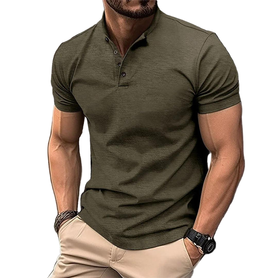 Herren-Poloshirt mit Knopfleiste – Kurzarm-Sommer-Casual-Oberteil