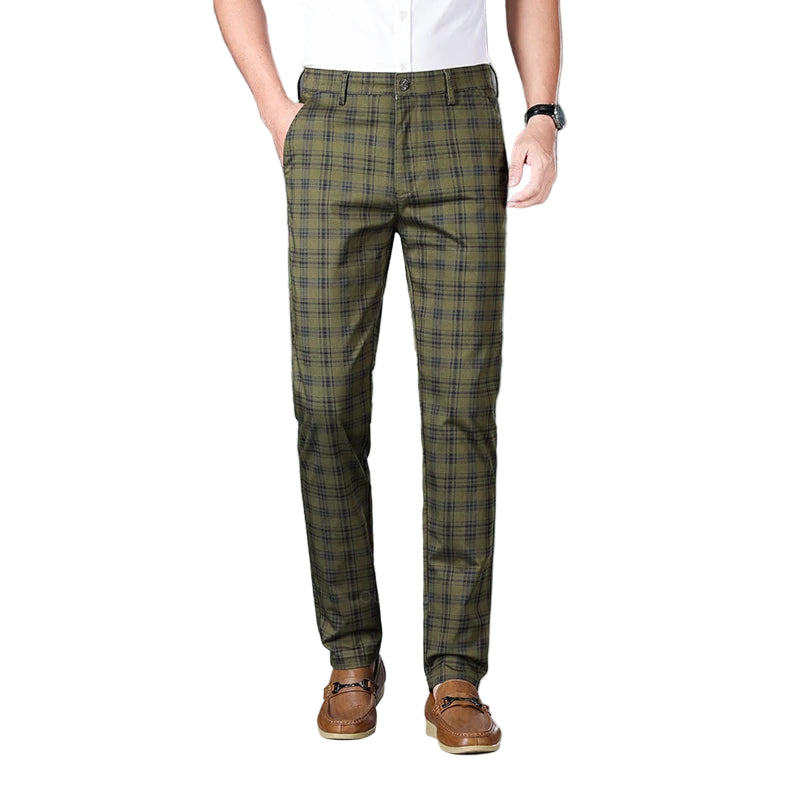 Herren Graue Kariert Slim Fit Hose – Smarte Arbeitskleidung