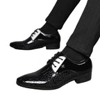 Herren Lacklederschuhe im Cobra-Stil für formelle Veranstaltungen