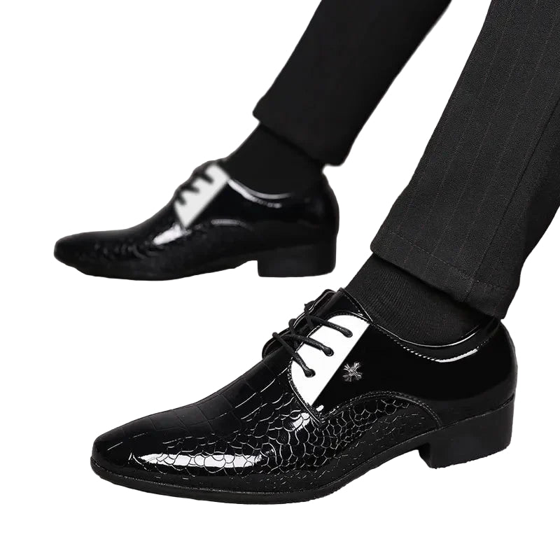 Herren Lacklederschuhe im Cobra-Stil für formelle Veranstaltungen