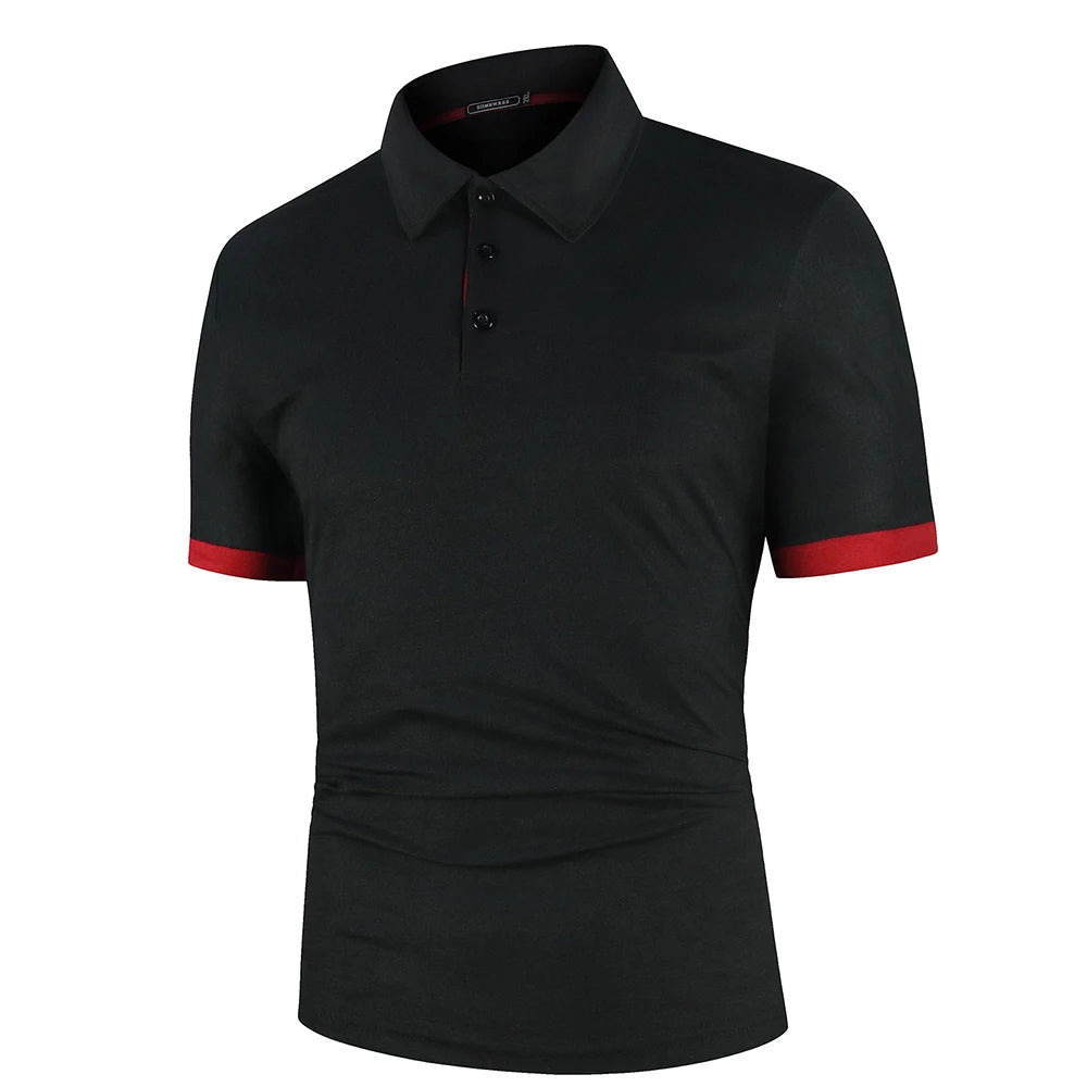 Herren Blaues Polo-Shirt mit kurzen Ärmeln – Leichtes Sommeroberteil