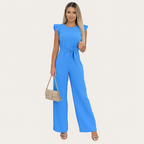 Damen Jumpsuit mit Rüschenärmeln und weitem Bein – Elegante Sommermode