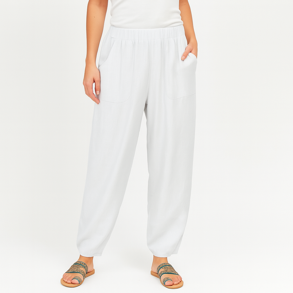 Baumwoll-Leinen Harem-Hosen – Weitbeinige Sommer-Casual-Hose