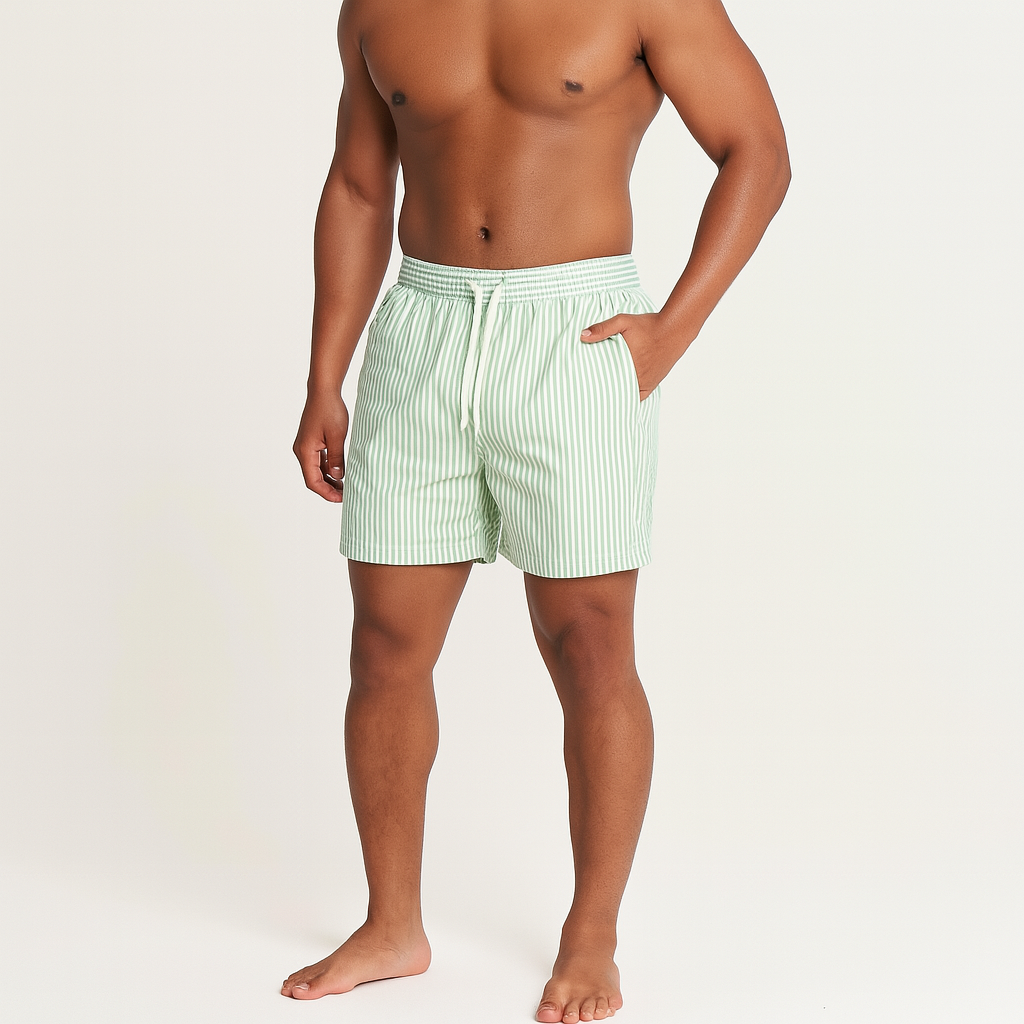 Men’s Quick‑Dry Striped Boardshorts – Lightweight Swim Shorts