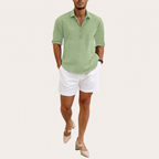 Herren Leinenhemd – Leichtes Kurzarmshirt mit Relaxed Fit