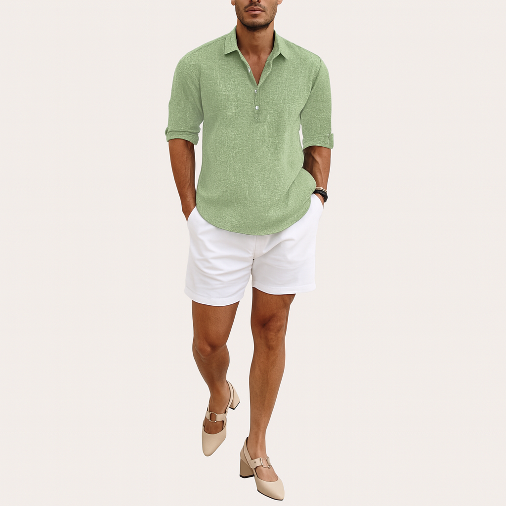 Herren Leinenhemd – Leichtes Kurzarmshirt mit Relaxed Fit