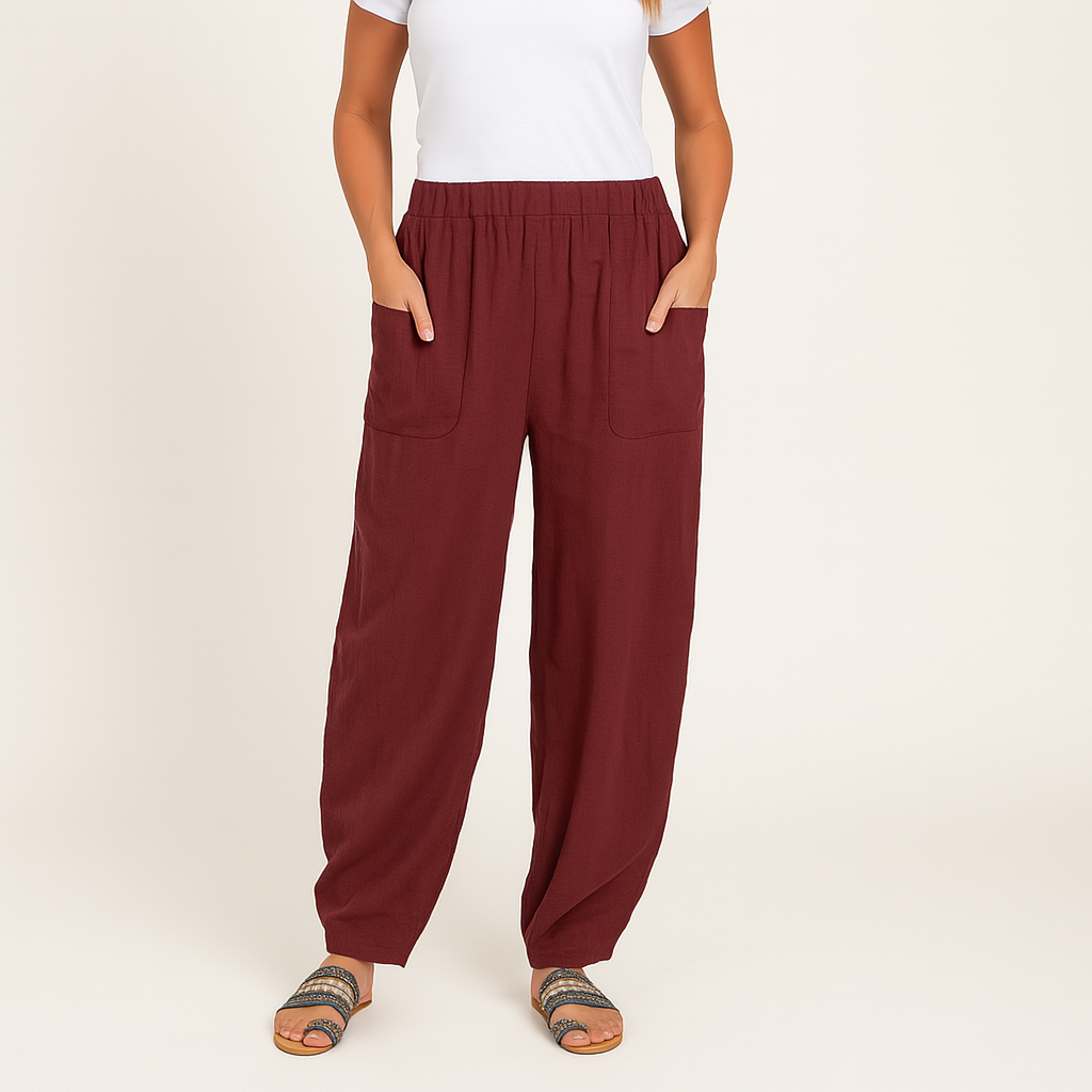 Baumwoll-Leinen Harem-Hosen – Weitbeinige Sommer-Casual-Hose