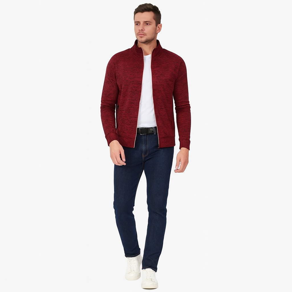 Herren Zip-Up Sportweste mit Kragen – Ärmellose Freizeit-Gilet