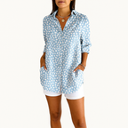 Damen Langarm-Blumen-Shirt – Leichte Bedruckte Bluse