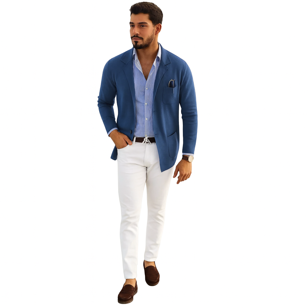 Herren Blazer Jacke – Smart-Casual Anzugjacke mit Reverskragen