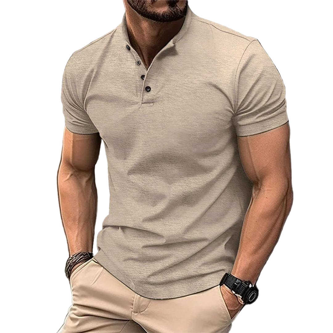 Herren-Poloshirt mit Knopfleiste – Kurzarm-Sommer-Casual-Oberteil