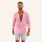 Leichtes Leinenhemd mit langen Ärmeln – Atmungsaktiver Sommer-Casual