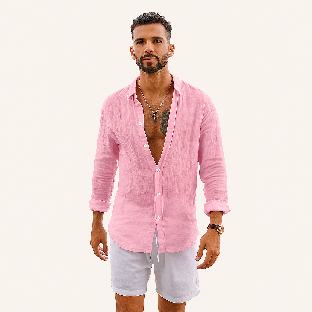 Leichtes Leinenhemd mit langen Ärmeln – Atmungsaktiver Sommer-Casual