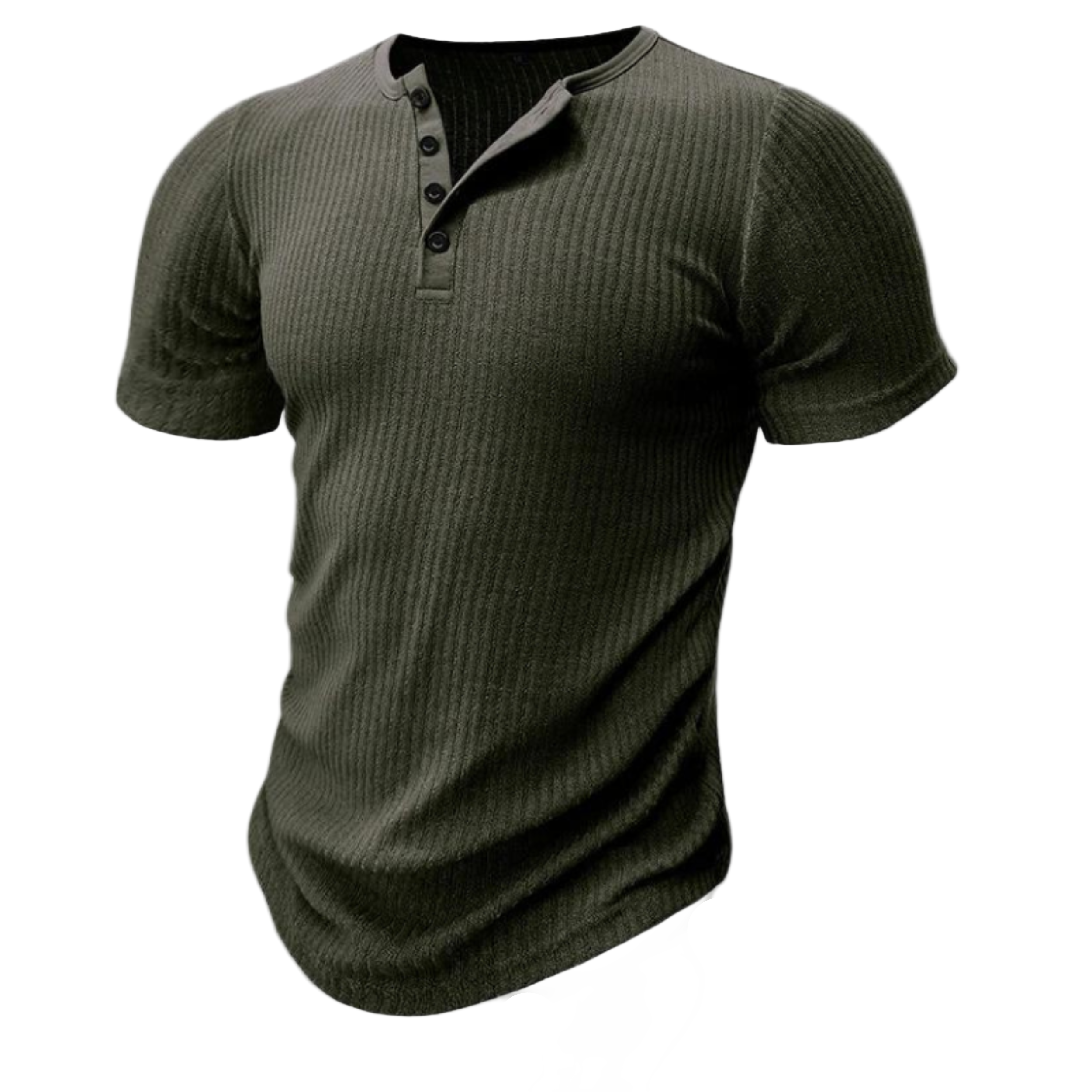 Herren Muskelbetontes Henley T-Shirt – Kurzarm Slim Fit Freizeitshirt