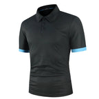 Herren Blaues Polo-Shirt mit kurzen Ärmeln – Leichtes Sommeroberteil