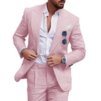 Herren Leinen-Anzug Set – 2-teiliges Sommerhochzeits- & Urlaubsoutfit