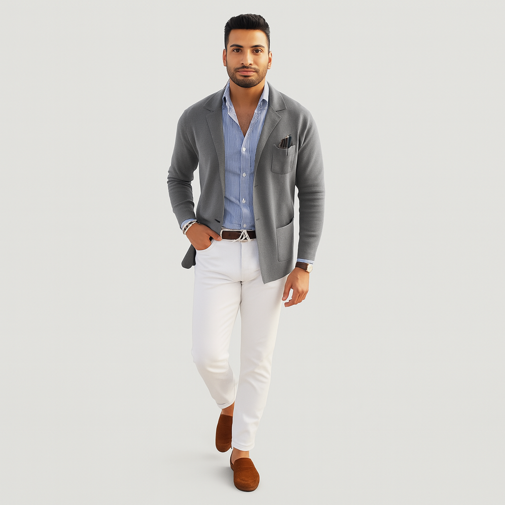 Lässiger Baumwoll-Mix Blazer – Bequeme Sommerjacke